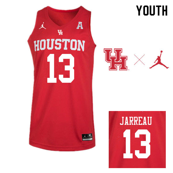 Jordan Brand Youth #13 DeJon Jarreau Houston Cougars College Basketball Jerseys Sale-Red